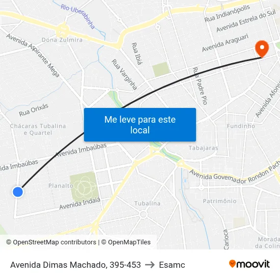 Avenida Dimas Machado, 395-453 to Esamc map