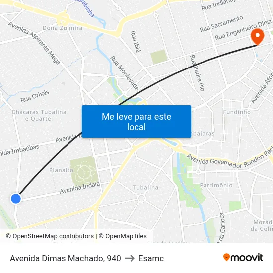 Avenida Dimas Machado, 940 to Esamc map