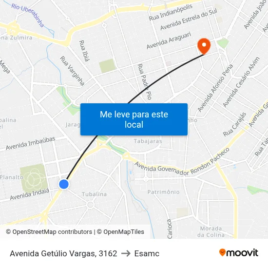 Avenida Getúlio Vargas, 3162 to Esamc map