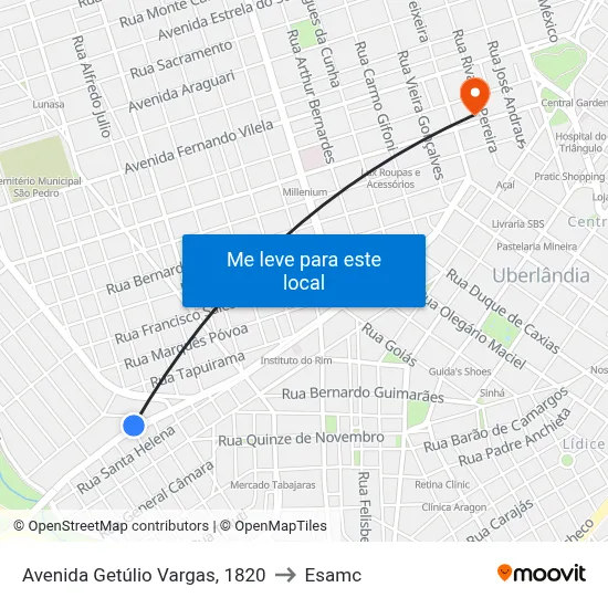 Avenida Getúlio Vargas, 1820 to Esamc map