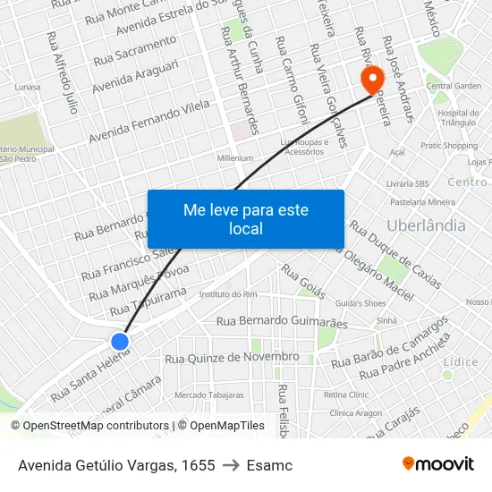 Avenida Getúlio Vargas, 1655 to Esamc map