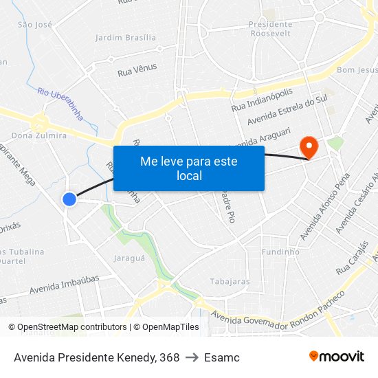 Avenida Presidente Kenedy, 368 to Esamc map