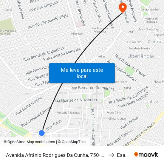 Avenida Afrânio Rodrigues Da Cunha, 750-772 to Esamc map