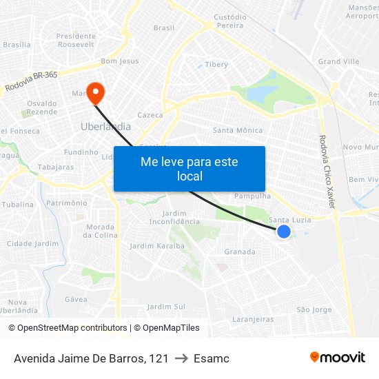 Avenida Jaime De Barros, 121 to Esamc map