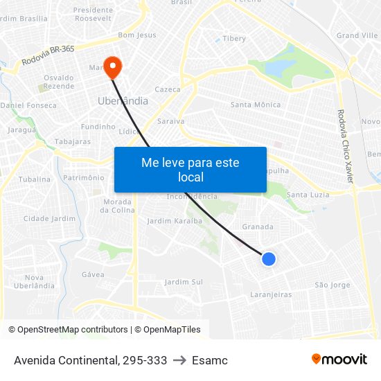 Avenida Continental, 295-333 to Esamc map