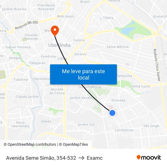 Avenida Seme Simão, 354-532 to Esamc map