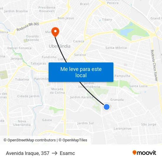 Avenida Iraque, 357 to Esamc map