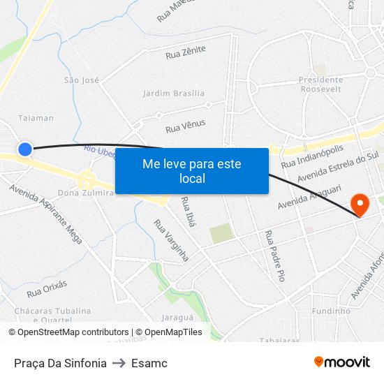 Praça Da Sinfonia to Esamc map