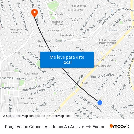 Praça Vasco Gifone - Academia Ao Ar Livre to Esamc map