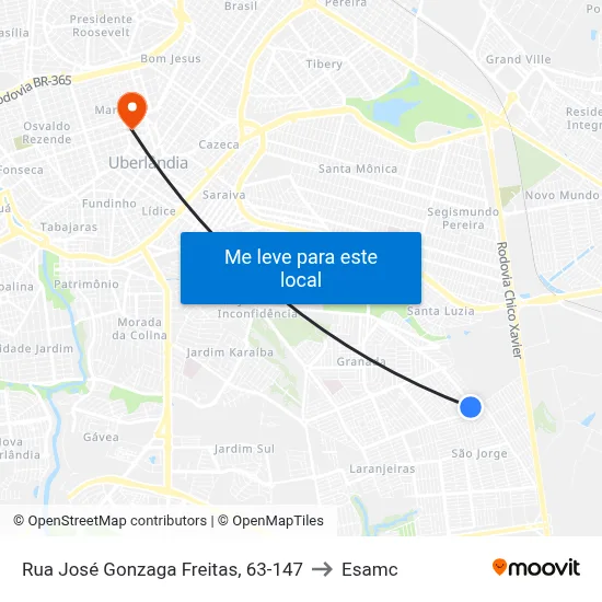 Rua José Gonzaga Freitas, 63-147 to Esamc map