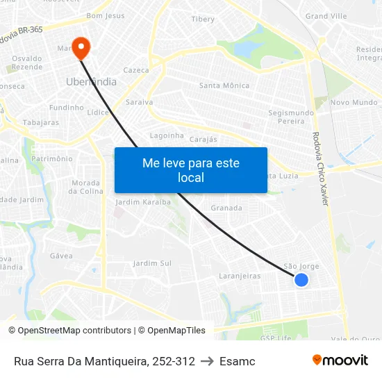 Rua Serra Da Mantiqueira, 252-312 to Esamc map