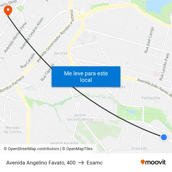 Avenida Angelino Favato, 400 to Esamc map