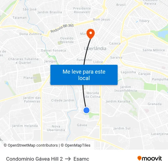 Condomínio Gávea Hill 2 to Esamc map