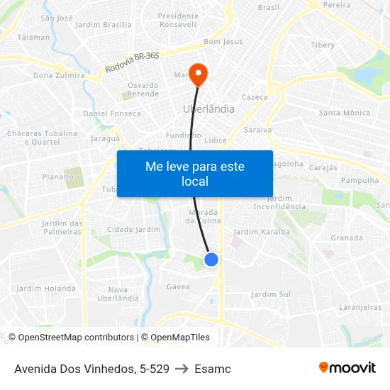 Avenida Dos Vinhedos, 5-529 to Esamc map