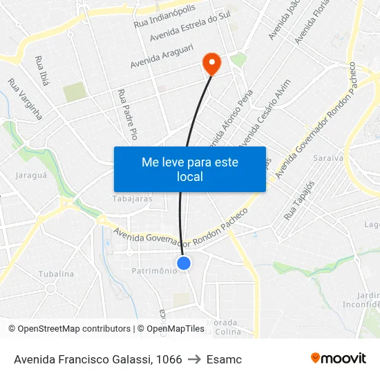 Avenida Francisco Galassi, 1066 to Esamc map