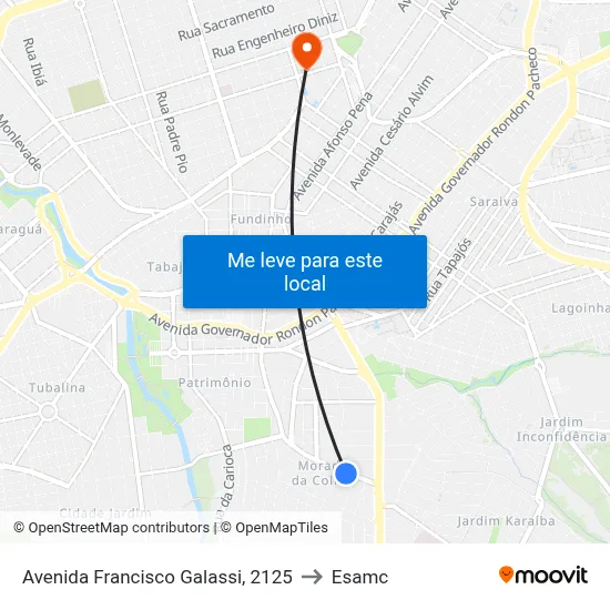 Avenida Francisco Galassi, 2125 to Esamc map