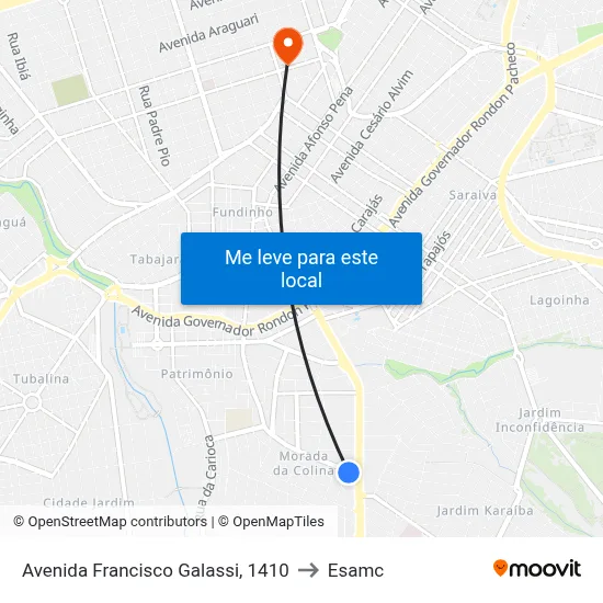 Avenida Francisco Galassi, 1410 to Esamc map