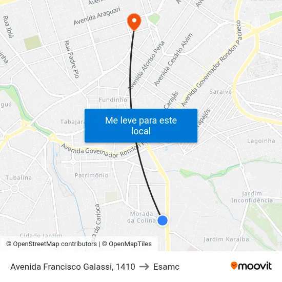 Avenida Francisco Galassi, 1410 to Esamc map