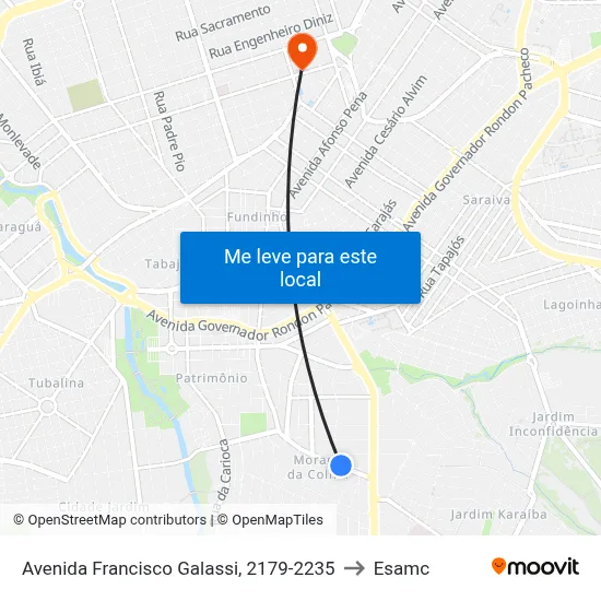 Avenida Francisco Galassi, 2179-2235 to Esamc map