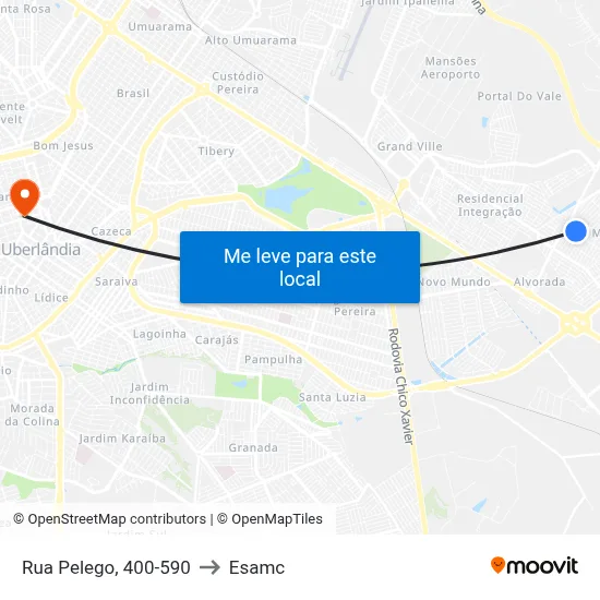 Rua Pelego, 400-590 to Esamc map