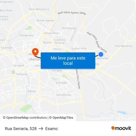 Rua Serraria, 528 to Esamc map