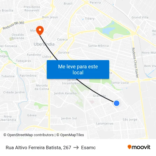 Rua Altivo Ferreira Batista, 267 to Esamc map