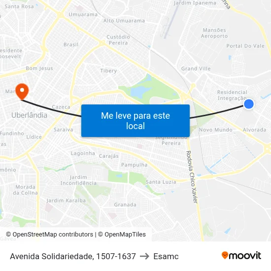 Avenida Solidariedade, 1507-1637 to Esamc map