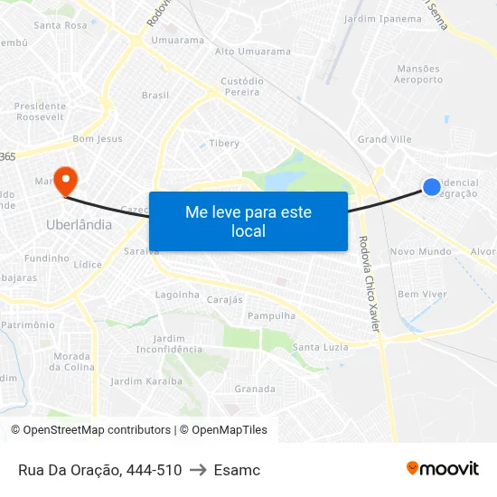 Rua Da Oração, 444-510 to Esamc map