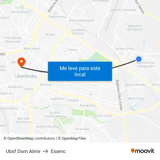 Ubsf Dom Almir to Esamc map