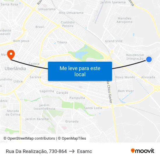 Rua Da Realização, 730-864 to Esamc map