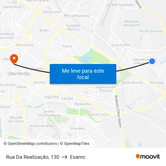 Rua Da Realização, 130 to Esamc map
