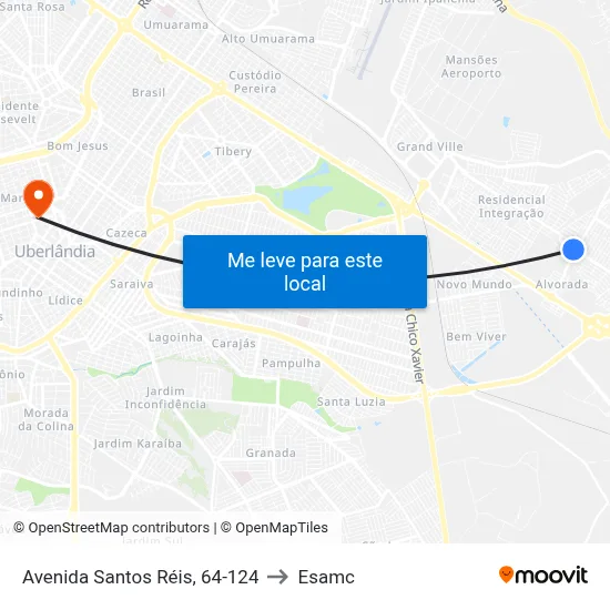 Avenida Santos Réis, 64-124 to Esamc map