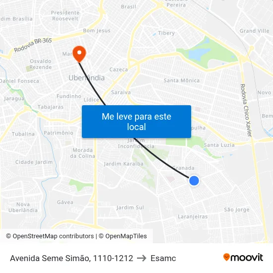 Avenida Seme Simão, 1110-1212 to Esamc map
