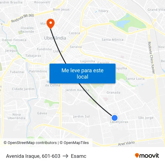 Avenida Iraque, 601-603 to Esamc map