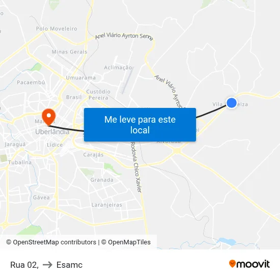 Rua 02, to Esamc map