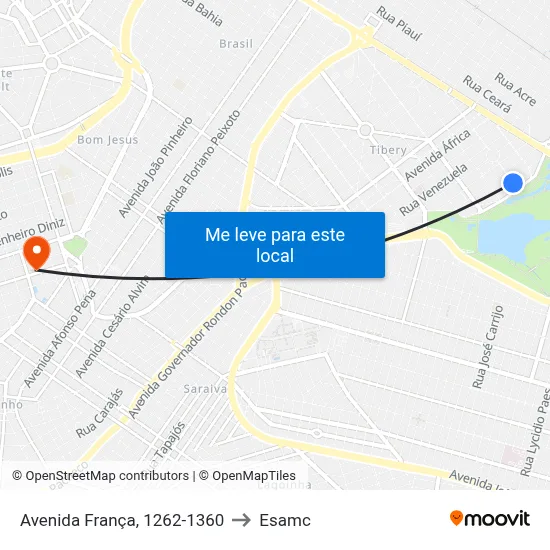 Avenida França, 1262-1360 to Esamc map