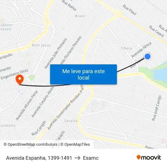 Avenida Espanha, 1399-1491 to Esamc map
