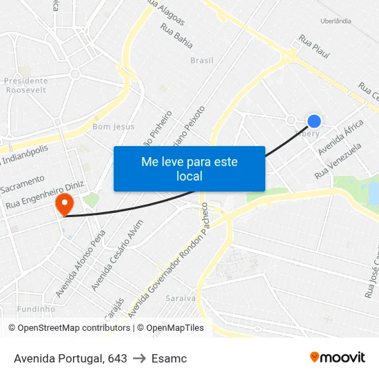 Avenida Portugal, 643 to Esamc map