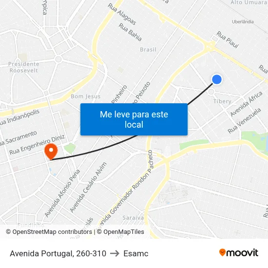 Avenida Portugal, 260-310 to Esamc map