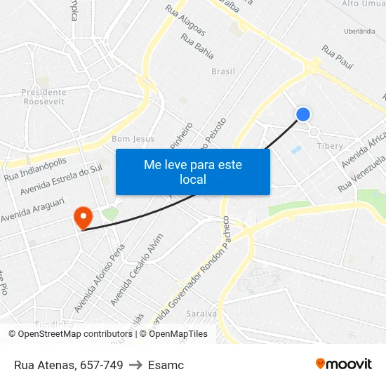 Rua Atenas, 657-749 to Esamc map