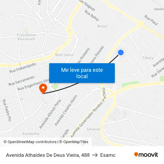 Avenida Athaídes De Deus Vieira, 488 to Esamc map