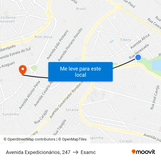 Avenida Expedicionários, 247 to Esamc map