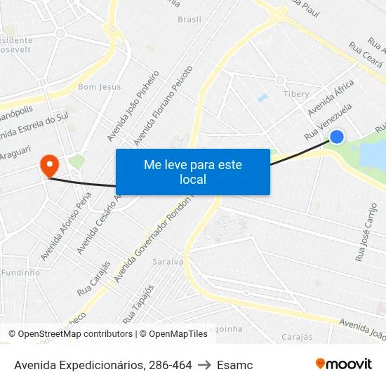 Avenida Expedicionários, 286-464 to Esamc map