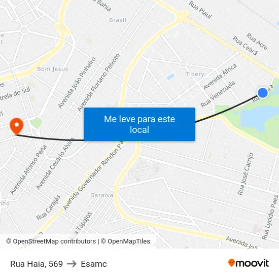 Rua Haia, 569 to Esamc map