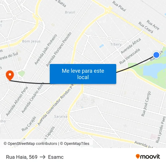 Rua Haia, 569 to Esamc map