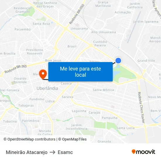 Mineirão Atacarejo to Esamc map
