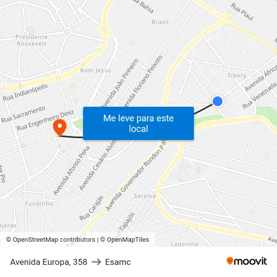 Avenida Europa, 358 to Esamc map