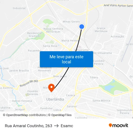 Rua Amaral Coutinho, 263 to Esamc map