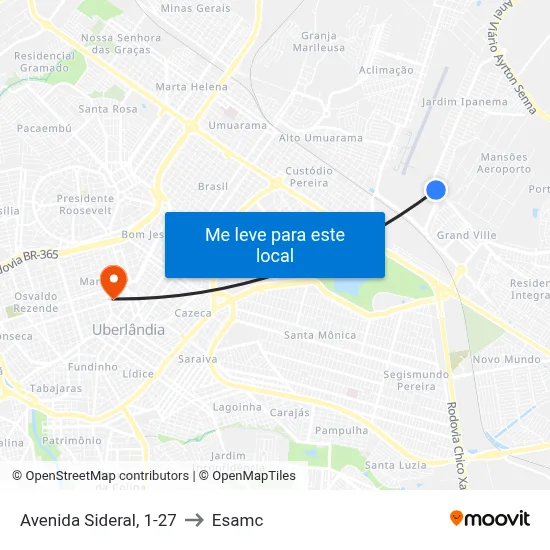 Avenida Sideral, 1-27 to Esamc map