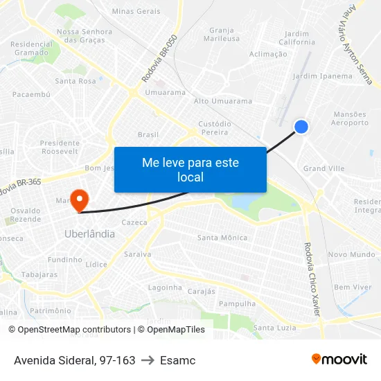 Avenida Sideral, 97-163 to Esamc map